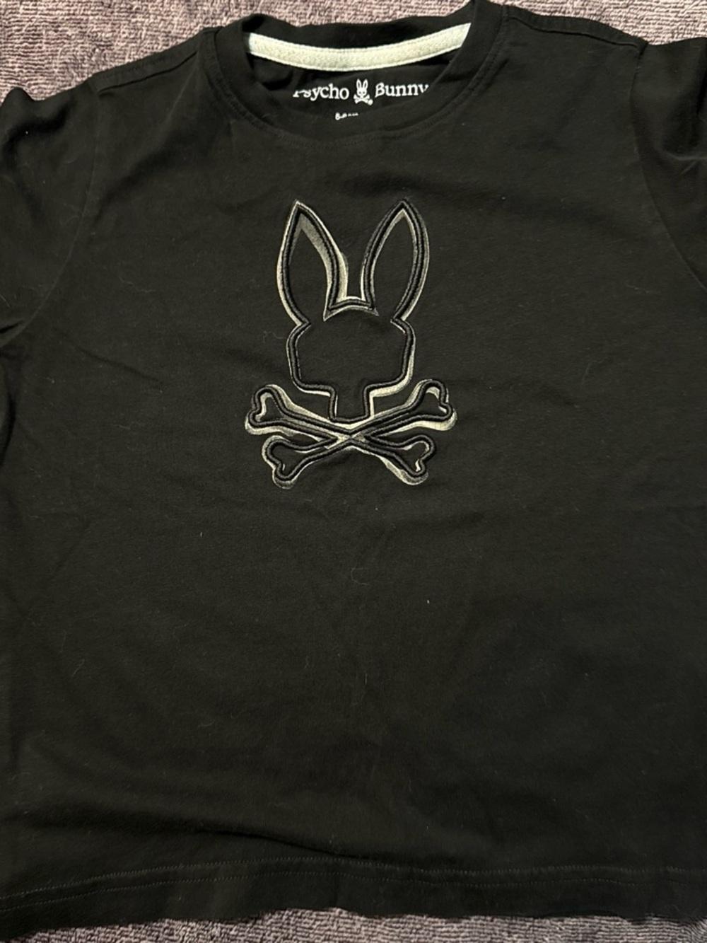 Psycho Bunny Black Short Sleeve Tee with Embroidered Logo